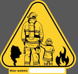 Kinderfinder Aufkleber 2er Set gelb wasserdicht für Türen