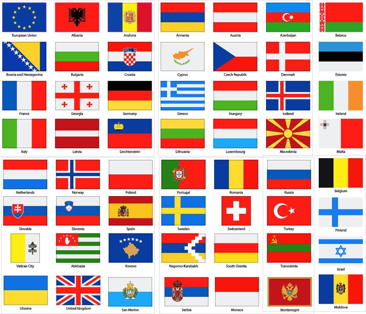 Länderfahnen Aufkleber Europa Set 56 Stück UV beständig 1 Länderfahnen Aufkleber Europa Set 56 Stück UV beständig