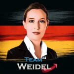 Team Weidel Aufkleber quadratisch 10 x 10 cm wetterfest