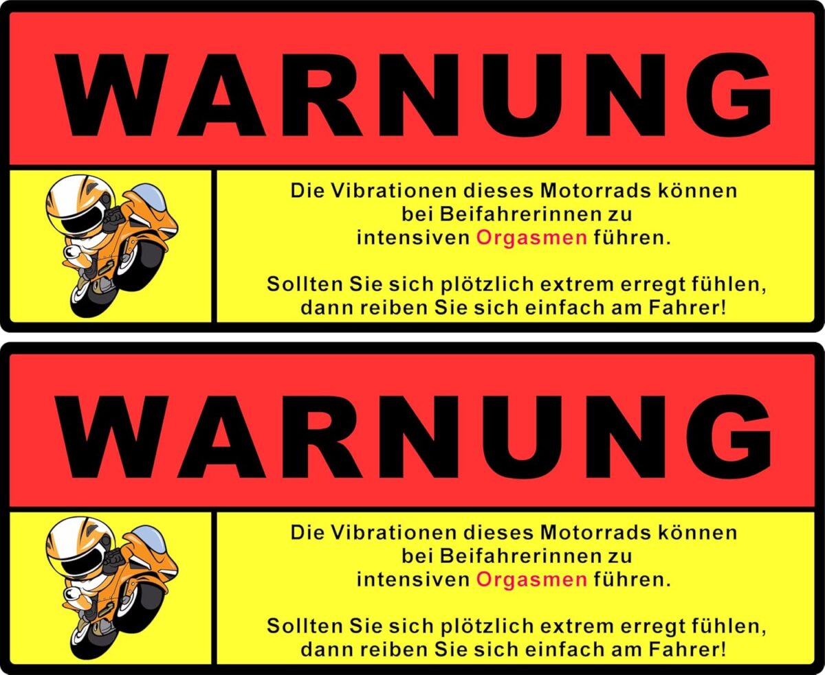 Achtung Vibration Aufkleber Premium 10x5,5 cm wetterfest 3 Achtung Vibration Aufkleber Premium 10x5,5 cm wetterfest - Motorrad