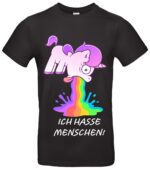 T-Shirt mit Einhorn kotzendes Motiv Ich hasse Menschen