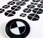 Emblem Ecken Aufkleber 30 teilig für BMW schwarz wetterfest