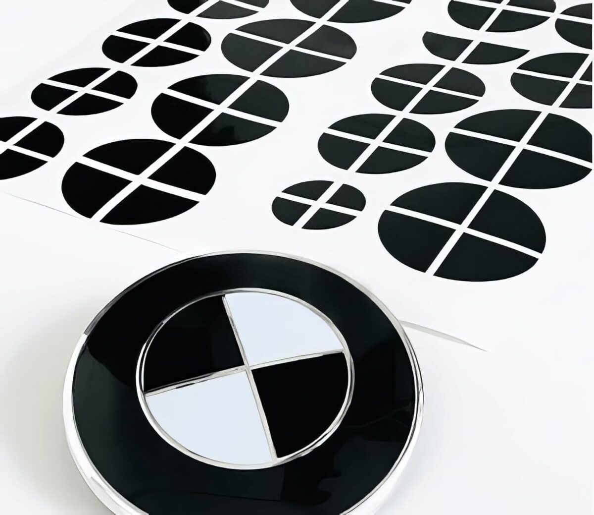 Emblem Ecken Aufkleber 30 teilig für BMW schwarz wetterfest 1 Emblem Ecken Aufkleber 30 teilig für BMW schwarz wetterfest