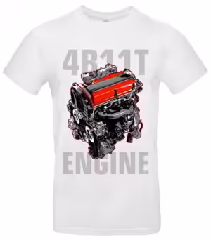 Evo X T-Shirt mit 4B11T-Motiv, ideal für Tuning-Fans