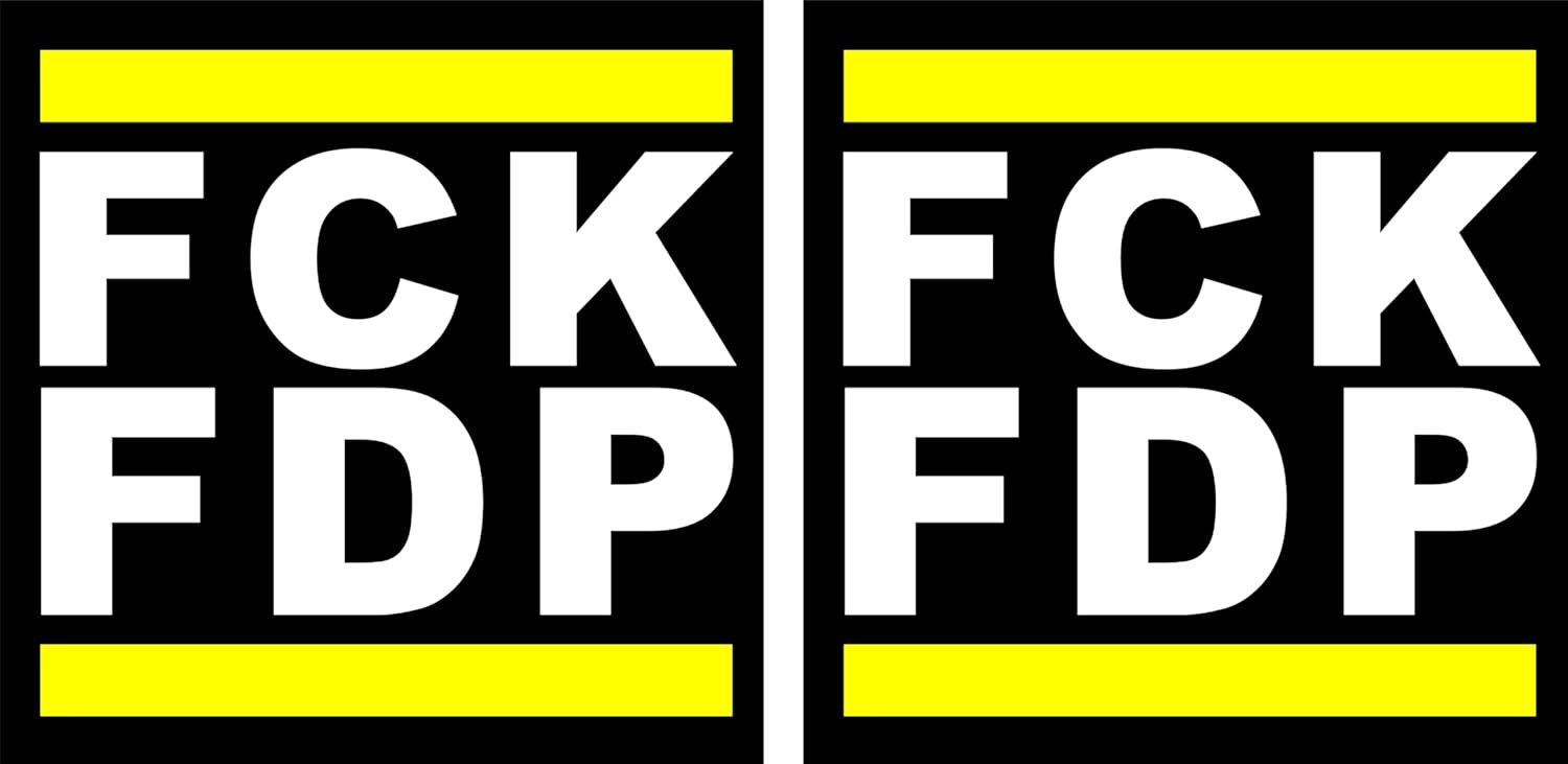FCK Politik Aufkleber 2er Set 10x10cm wetterfest 7 FCK Politik Aufkleber 2er Set 10x10cm wetterfest