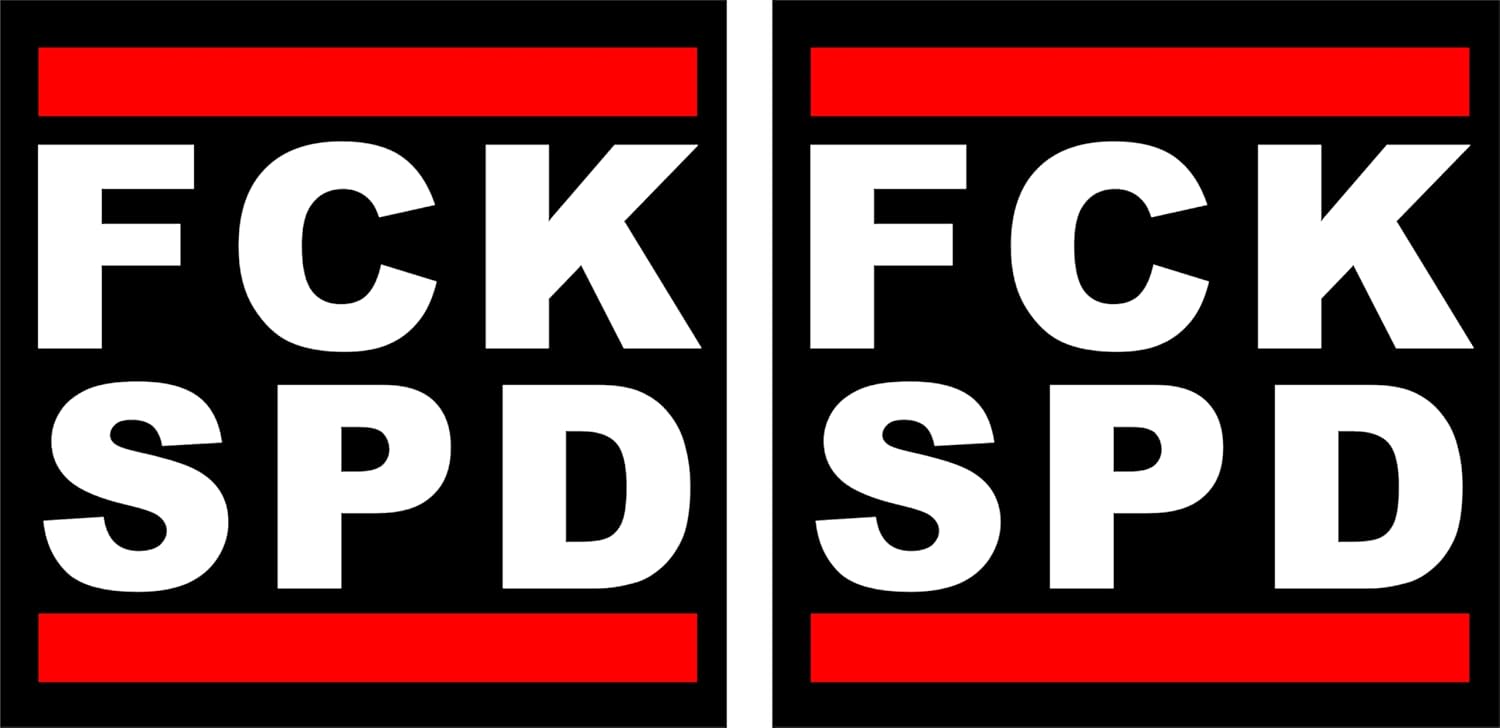 FCK Politik Aufkleber 2er Set 10x10cm wetterfest 8 FCK Politik Aufkleber 2er Set 10x10cm wetterfest