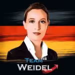 Team Weidel Aufkleber quadratisch 10 x 10 cm wetterfest