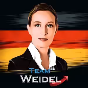 Team Weidel Aufkleber quadratisch 10 x 10 cm wetterfest