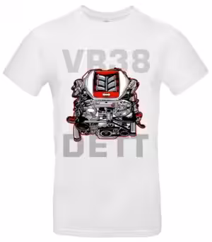 VR38DETT GTR-Motor T-Shirt Exklusiv für Tuning-Fans
