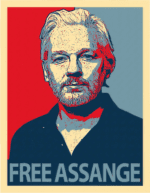 Free Assange Aufkleber 2er-Set wetterfest 11,5 x 9 cm
