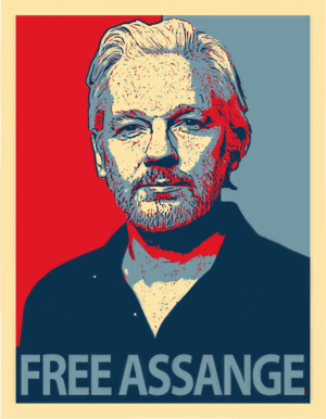 Free Assange Aufkleber 2er-Set wetterfest 11,5 x 9 cm