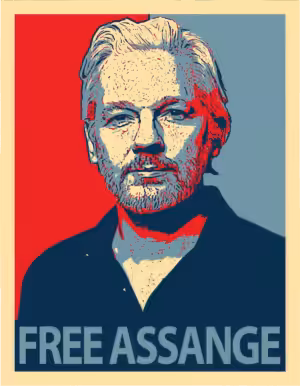 Free Assange Aufkleber 2er-Set wetterfest 11,5 x 9 cm