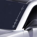 Herzschlag EKG Autoaufkleber Premium 55x6 cm wetterfest