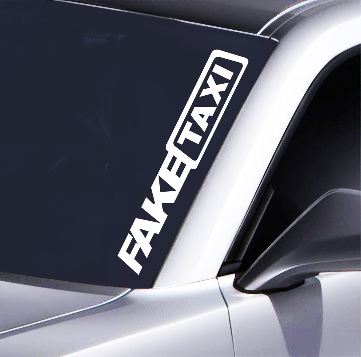 FakeTaxi Autoaufkleber 55x8,5 cm für Frontscheibe 1 Winterbitch Autoaufkleber wetterfest, konturgeschnitten