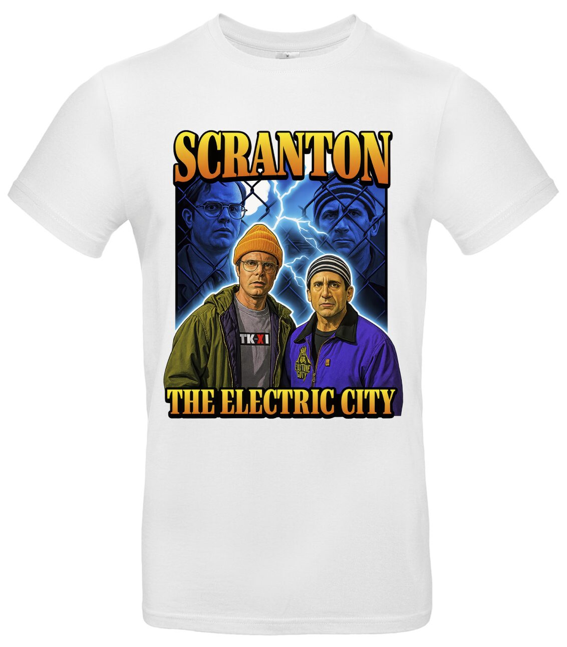 Scranton The Electric City Shirt Kult aus Baumwolle für Fans 2 Clarkson Farm T-Shirt mit Only in Rainy Britain Motiv