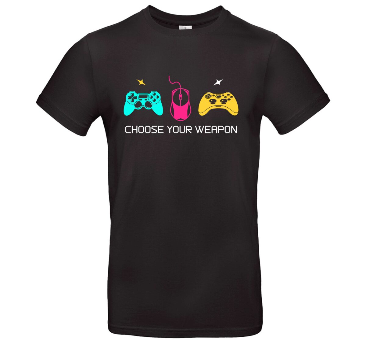 Gamer T-Shirt Choose Your Weapon Controller Maus 1 Gamer T-Shirt Choose Your Weapon Controller Maus