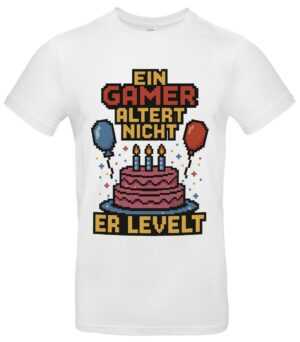 Gamer T-Shirt Retro mit Spruch Ein Gamer altert nicht