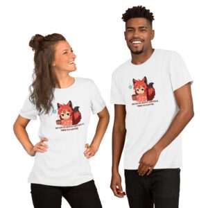 Gaming T-Shirt Kitsune Chibi Kaffee Spruch