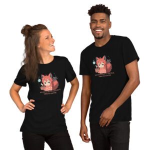 Home 8 Gaming T-Shirt Kitsune Chibi Kaffee Spruch
