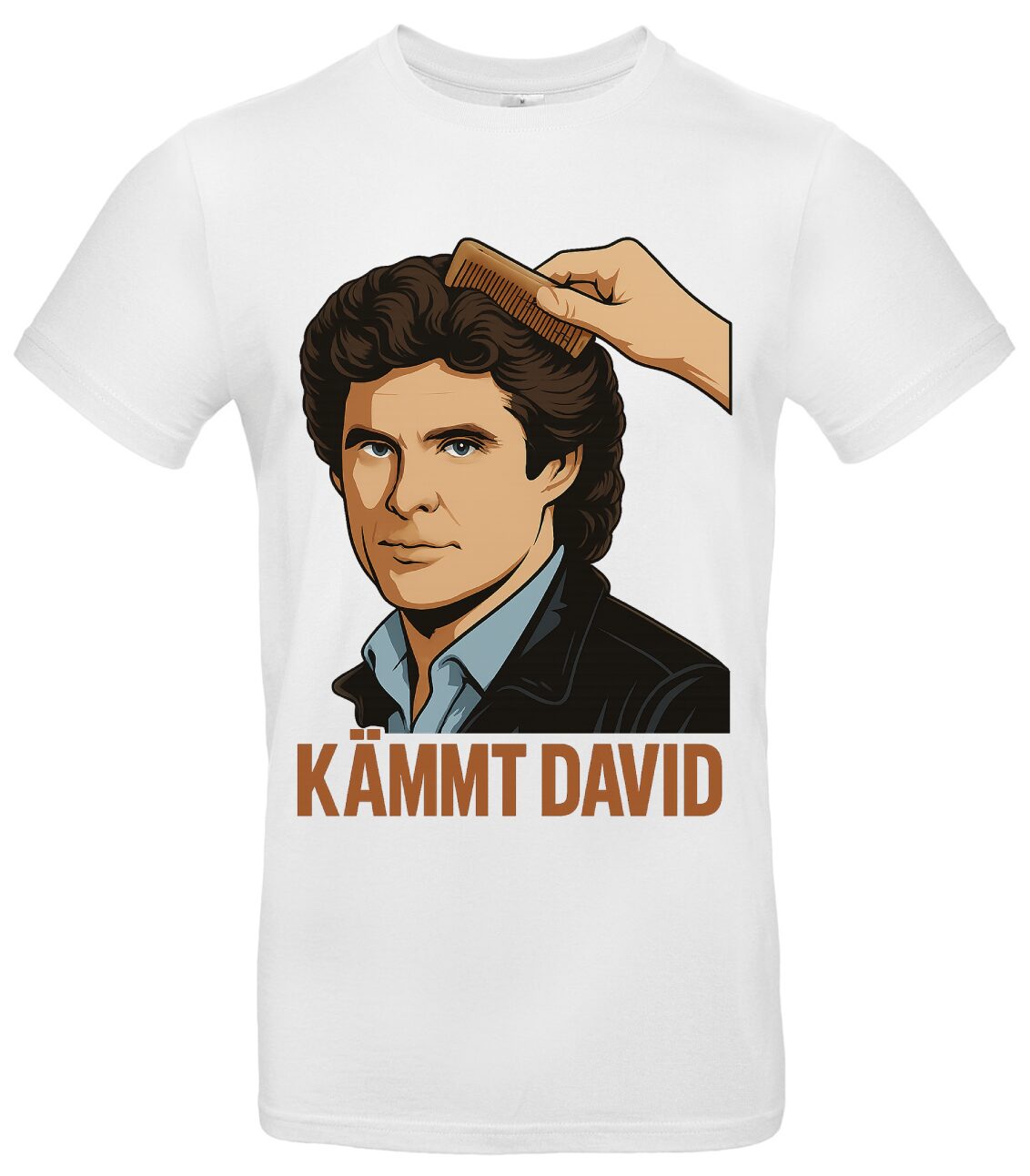 Kämmt David T-Shirt Kult, Lustiges Meme-Shirt aus Baumwolle 2 Kämmt David T-Shirt Kult, Lustiges Meme-Shirt aus Baumwolle