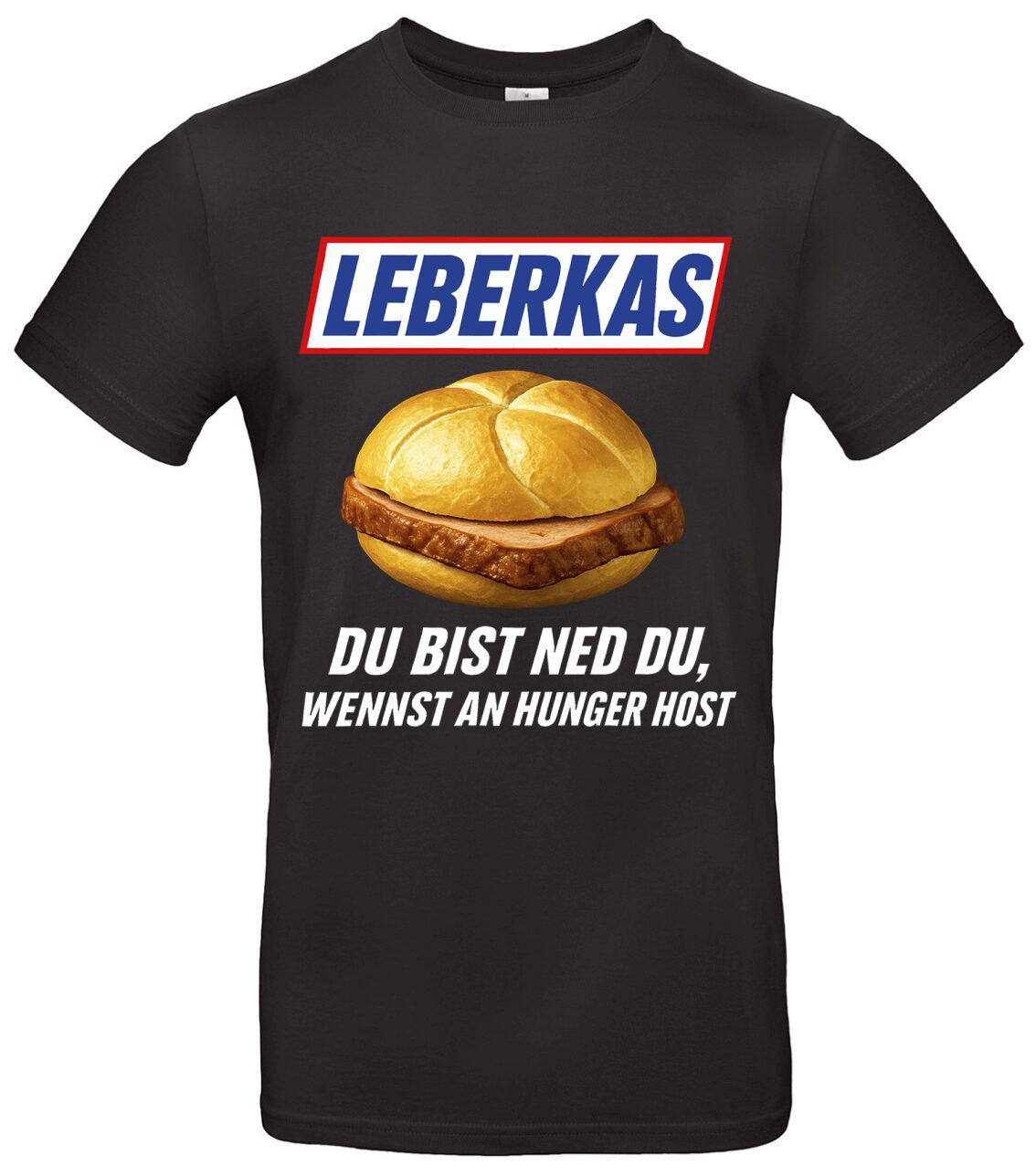 Leberkas T-Shirt Kult Parodie im Snickers-Stil für Bayern 1 Leberkas T-Shirt Kult Parodie im Snickers-Stil für Bayern