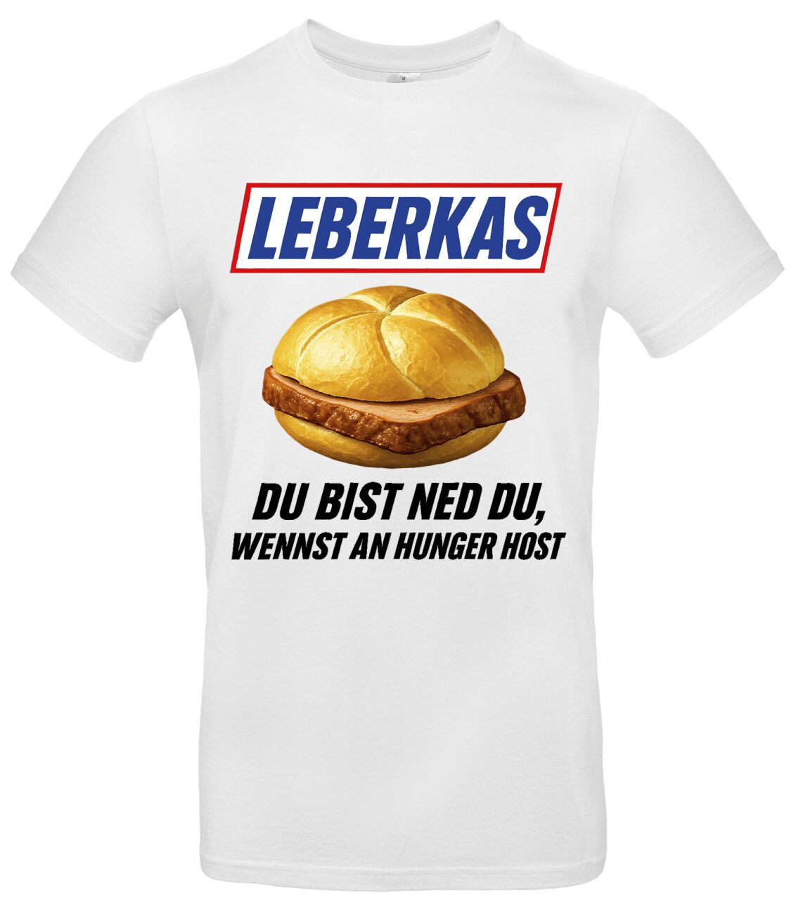 Leberkas T-Shirt Kult Parodie im Snickers-Stil für Bayern 2 Leberkas T-Shirt Kult Parodie im Snickers-Stil für Bayern