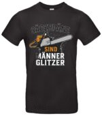 Männerglitzer Shirt für Holzfäller mit Kettensäge