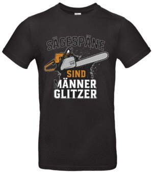 Männerglitzer Shirt für Holzfäller mit Kettensäge