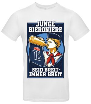 Junge Bieroniere T‑Shirt Seid-breit-immer-breit Partyshirt
