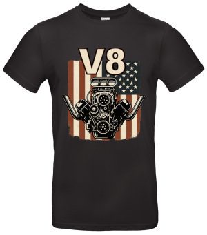 V8 T-Shirt Herren USA-Flagge Muscle Car Vintage