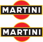 Martini Auto Aufkleber Premium 2er Set 17 cm wetterfest - Rund
