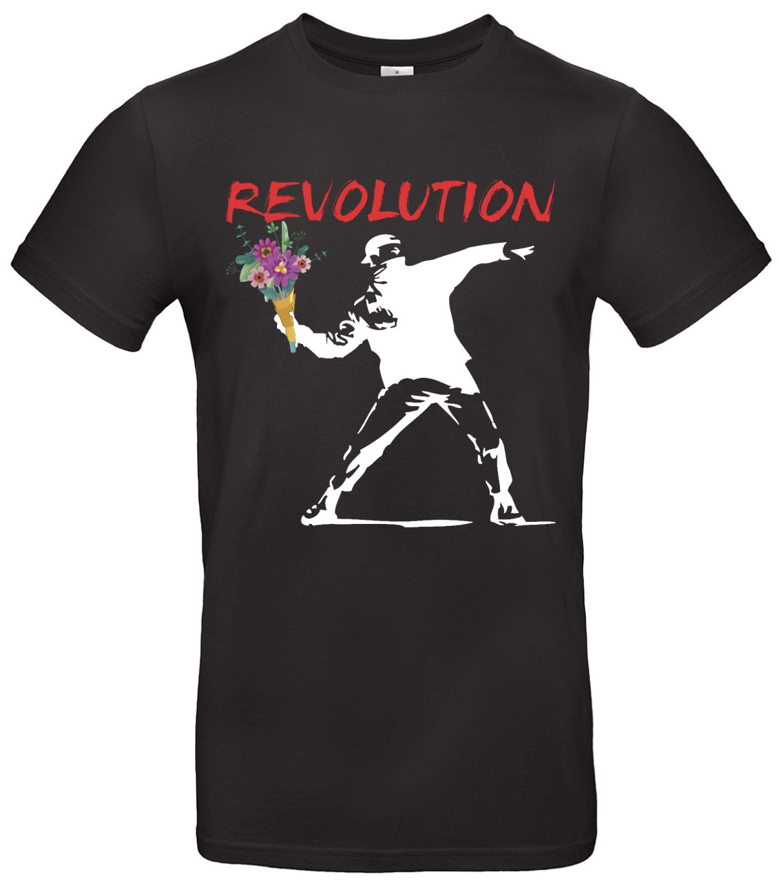Banksy Blumenwerfer T-Shirt Streetart Revolution 1 Banksy Blumenwerfer T-Shirt Streetart Revolution