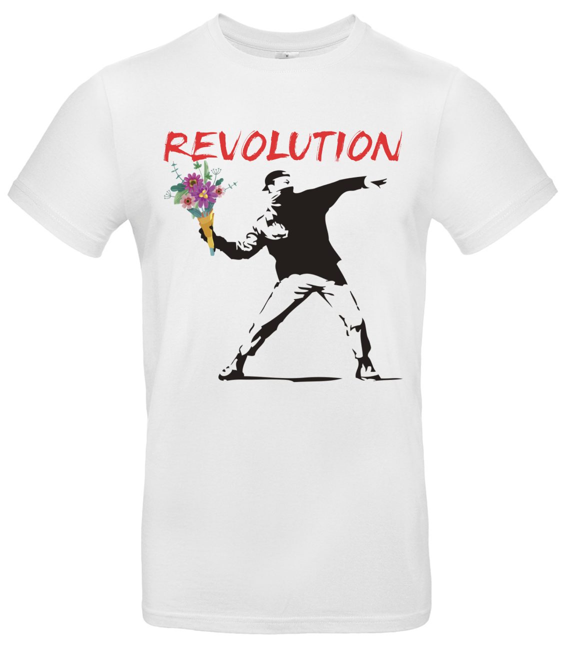 Banksy Blumenwerfer T-Shirt Streetart Revolution 2 Banksy Blumenwerfer T-Shirt Streetart Revolution