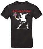 Banksy Blumenwerfer T-Shirt Streetart Revolution