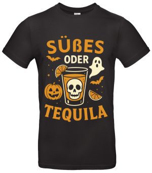 Süßes oder Tequila T-Shirt Halloween Totenkopf Funshirt