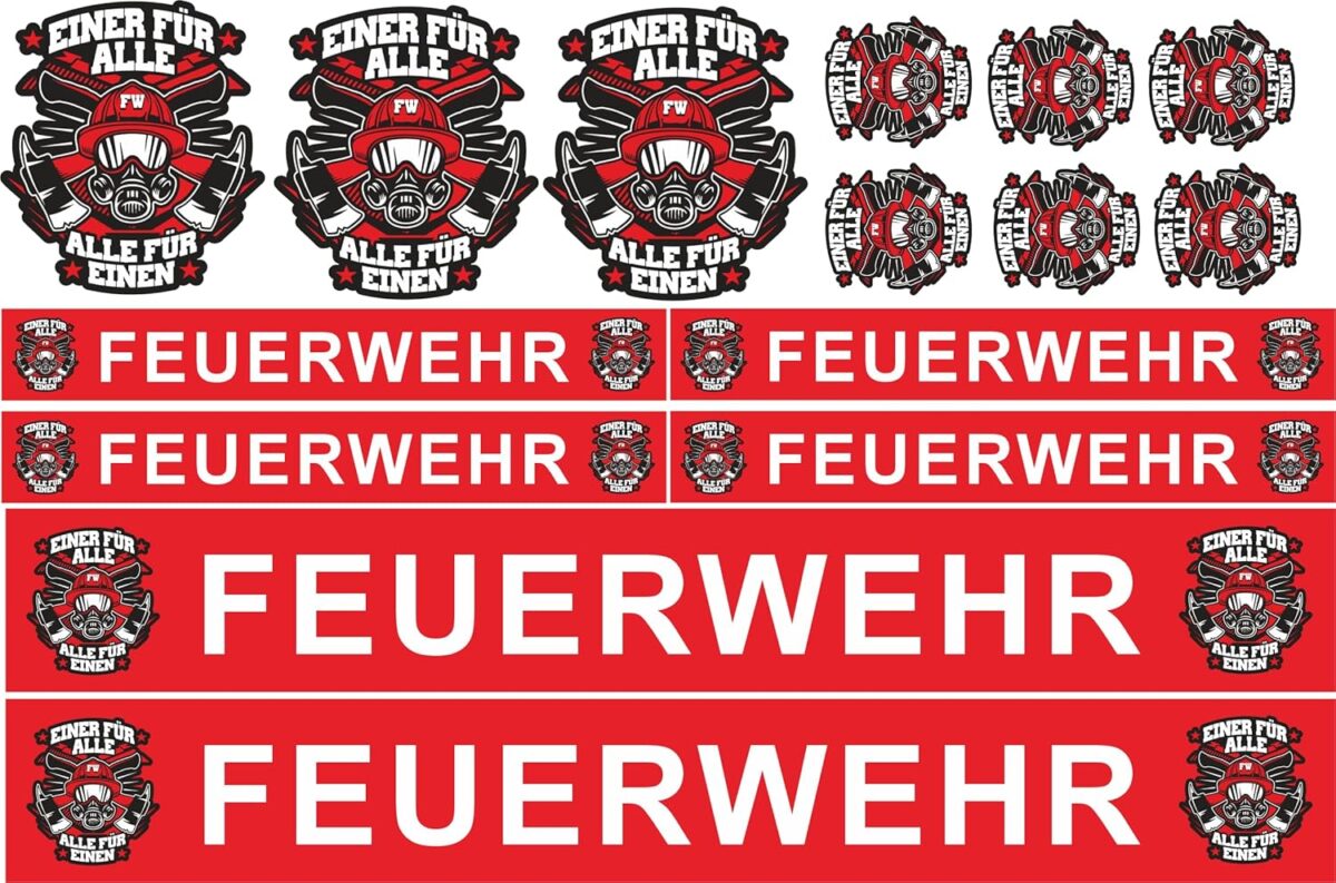 Aufkleber Set Kinder Einsatzfahrzeuge wetterfest Konturschnitt 13 Aufkleber Set Kinder Einsatzfahrzeuge wetterfest Konturschnitt