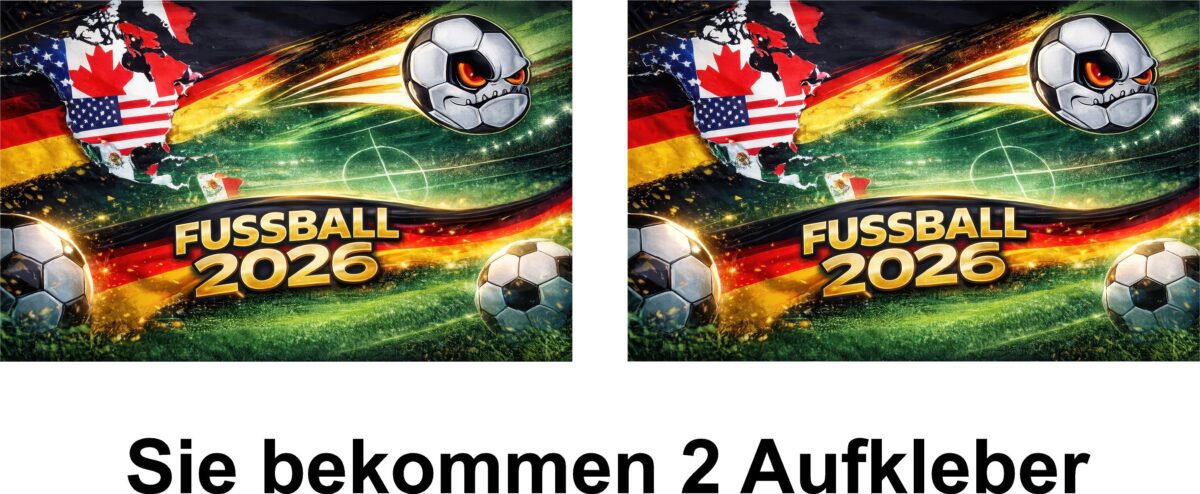 Fussball 2026 Aufkleber Set wetterfest Länder-Design 2 Fussball 2026 Aufkleber Set wetterfest Länder-Design