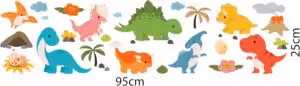 Dinosaurier Wandaufkleber Kinderzimmer Set 18 Teile 95x25 cm Dino Deko