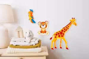 Zoo Tiere Wandaufkleber Set Kinderzimmer 14 Motive bunt 96x40 cm
