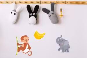 Zoo Tiere Wandaufkleber Set Kinderzimmer 14 Motive bunt 96x40 cm