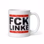 FCK LINKE Tasse 330ml Keramik Weiß Spülmaschinenfest Statement