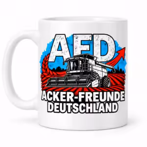 Acker-Freunde Deutschland Mähdrescher Tasse – Motivansicht