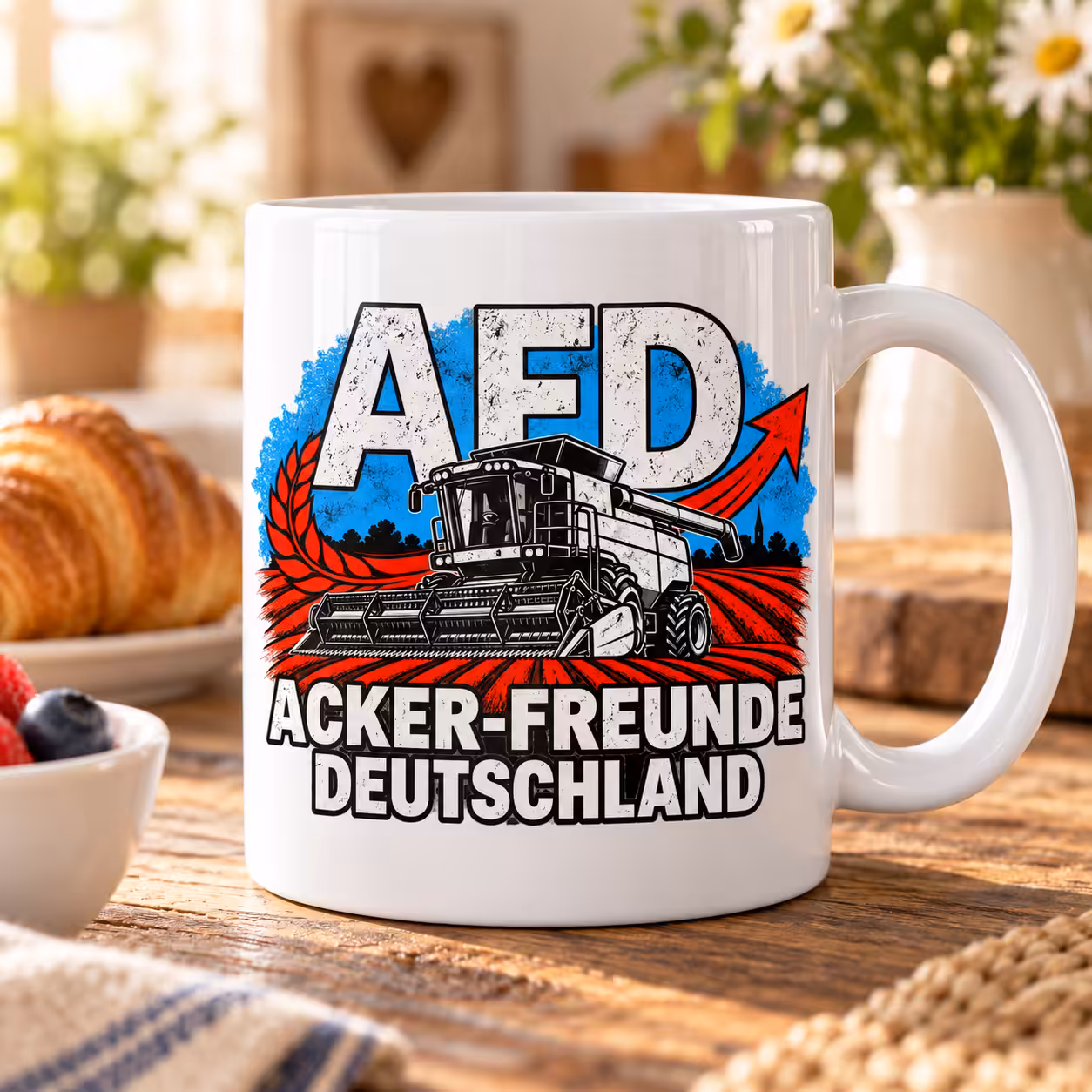 Acker-Freunde Deutschland Mähdrescher Tasse 330 ml – Landwirt Bauern Geschenk Satire 5 Acker-Freunde Deutschland Tasse – Geschenk für Agrar-Fans