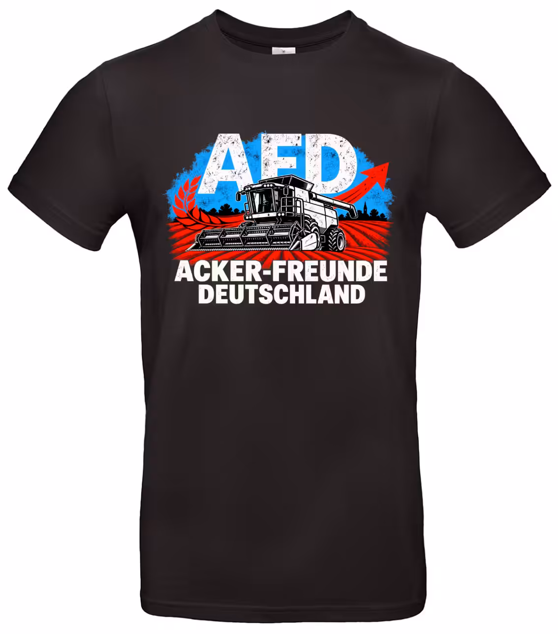 Acker-Freunde Deutschland T-Shirt – Mähdrescher Landwirt Shirt Schwarz & Weiß S–XXL 2 Acker-Freunde Deutschland Mähdrescher T-Shirt Weiß – Frontansicht