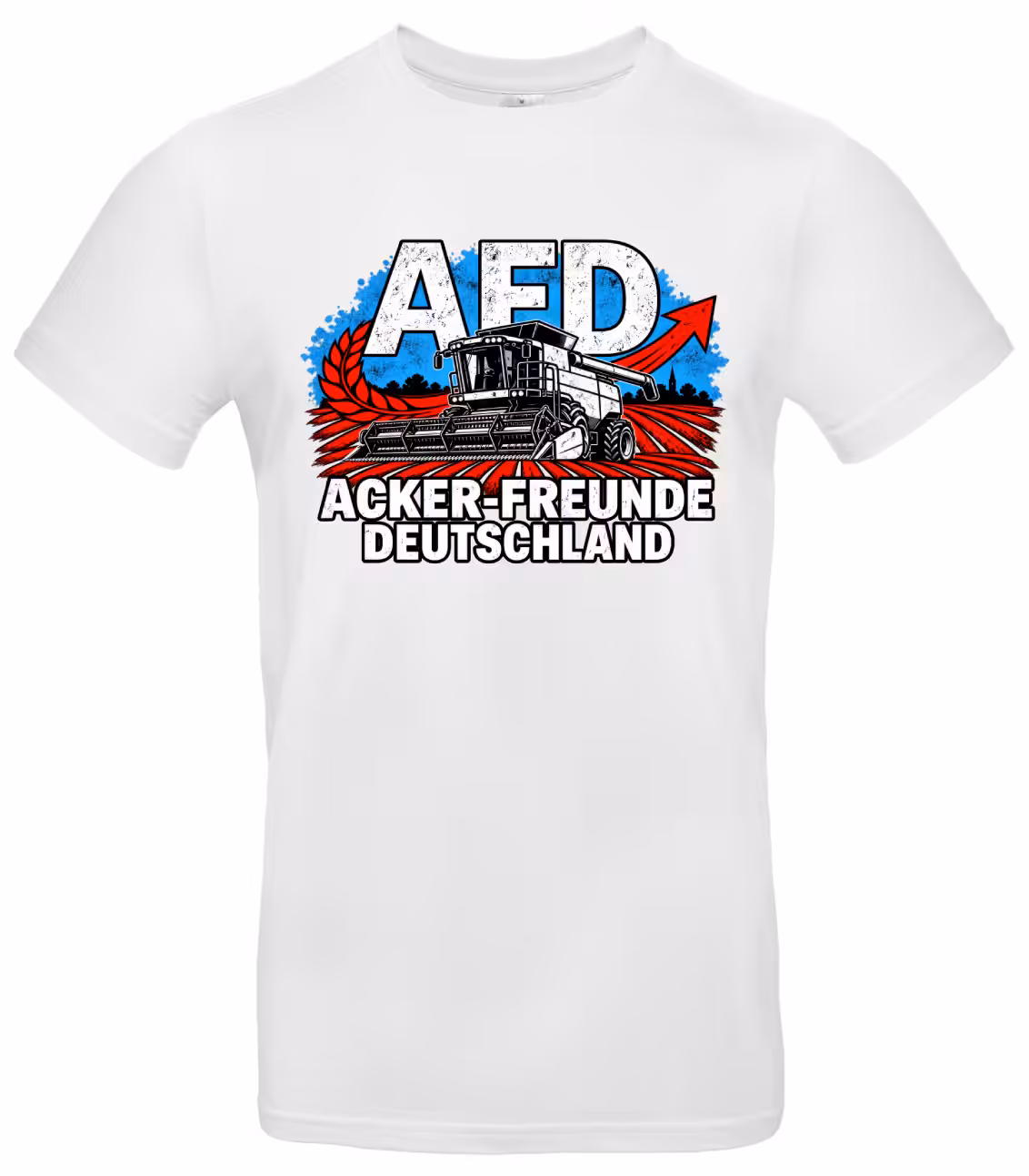 Acker-Freunde Deutschland T-Shirt – Mähdrescher Landwirt Shirt Schwarz & Weiß S–XXL 1 Acker-Freunde Deutschland Mähdrescher T-Shirt Schwarz – Frontansicht