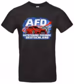 Autotuning-Freunde Deutschland T-Shirt Schwarz – rotes Tuning-Auto Motiv