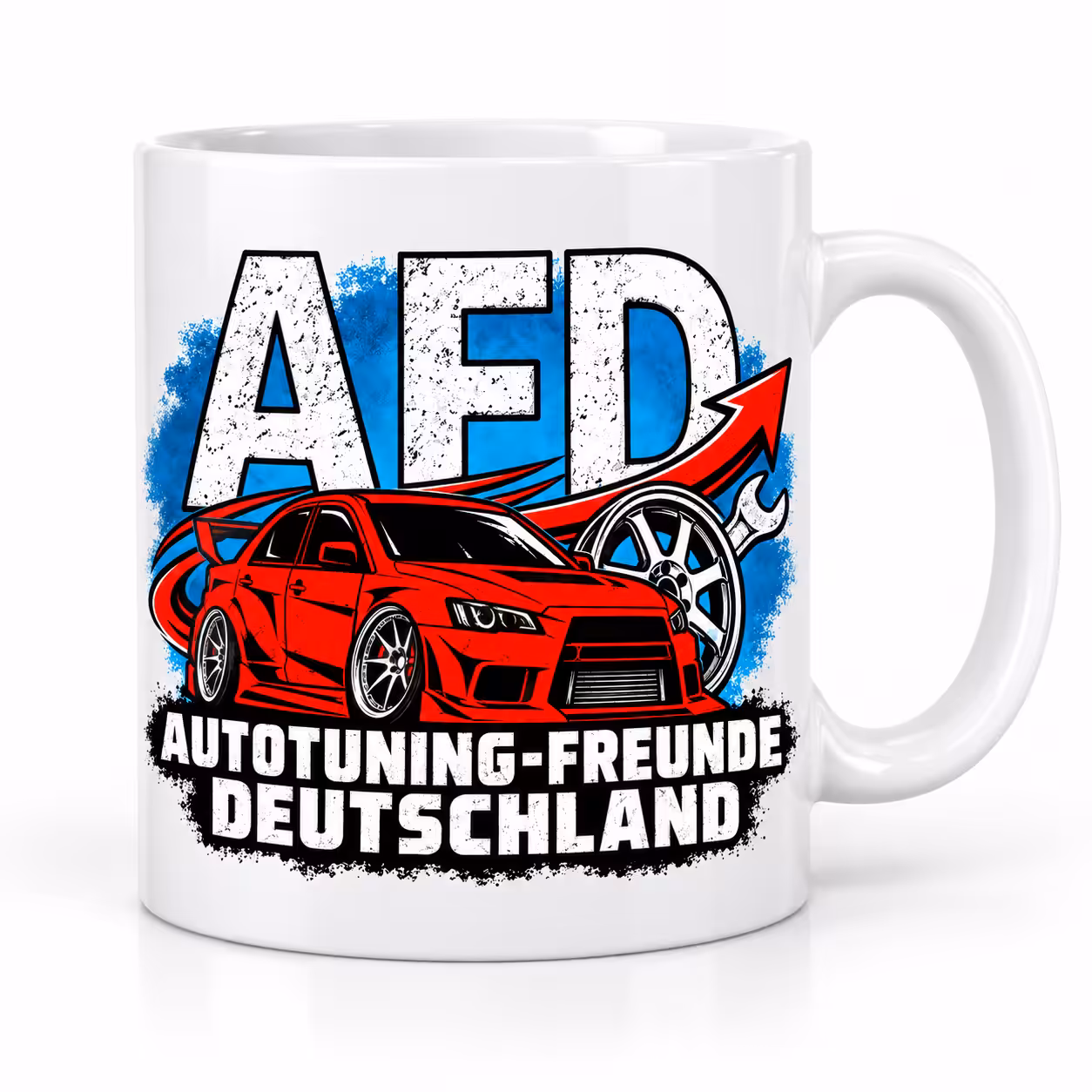Autotuning-Freunde Deutschland Tasse 330 ml – Tuning Auto Geschenk Satire 1 Autotuning-Freunde Deutschland Tasse 330 ml – Produktansicht