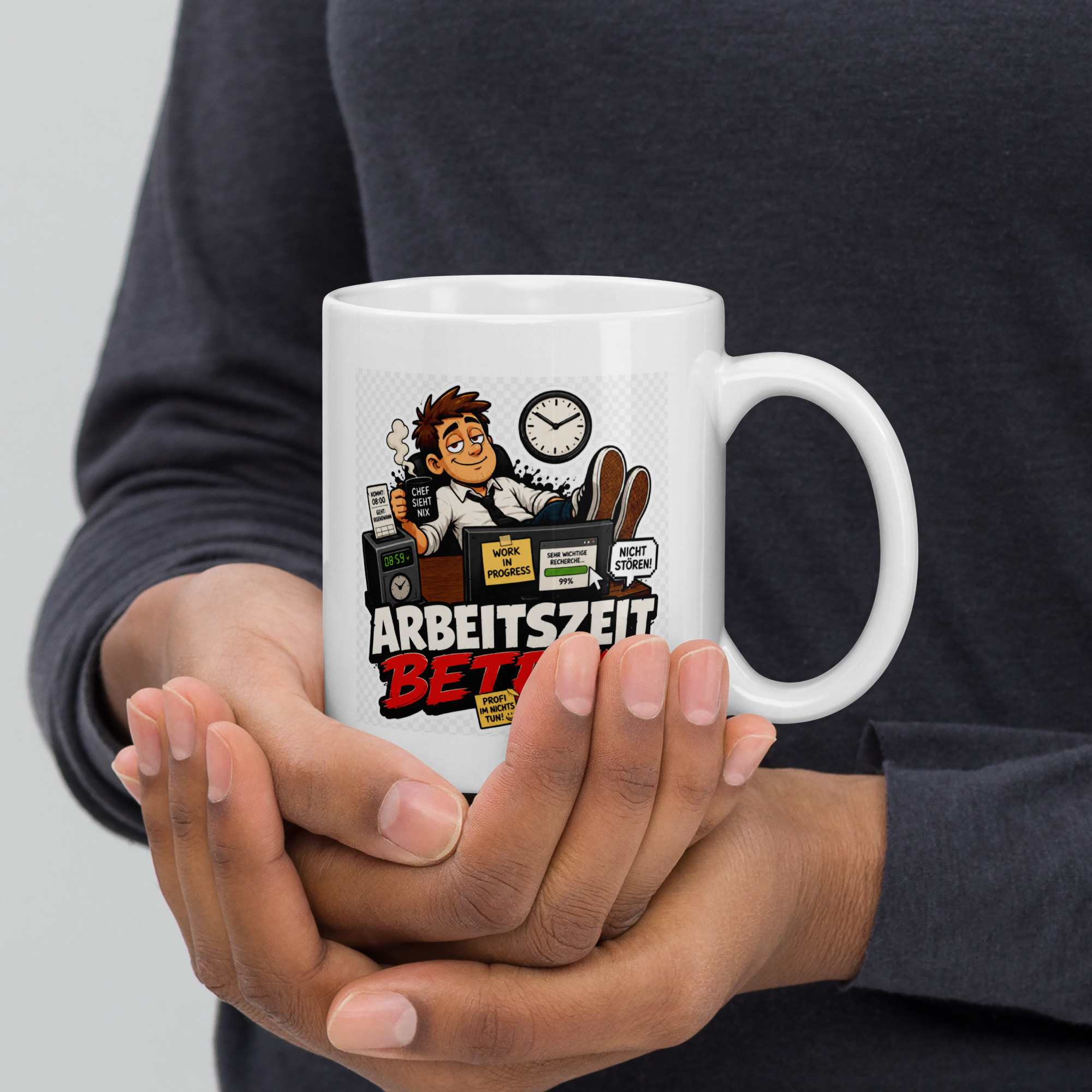 Arbeitszeitbetrug Tasse 330 ml Bürohumor Keramik Becher 4 Arbeitszeitbetrug Tasse Büro Geschenk Keramik