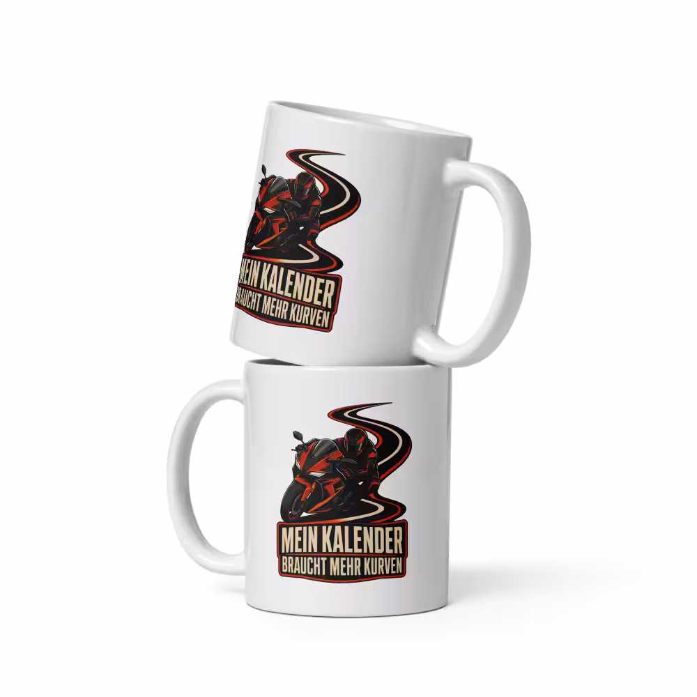 Mein Kalender braucht mehr Kurven Tasse 330 ml – Lustige Auto Keramiktasse 1 Mein Kalender braucht mehr Kurven Tasse – Produktbild 1