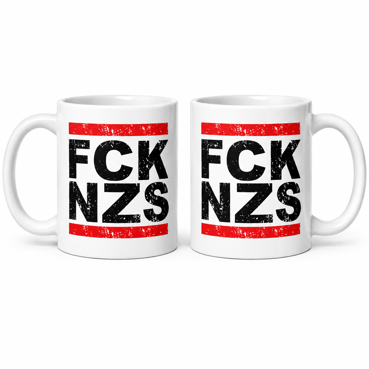 FCK NZS Tasse 330 ml – Keramiktasse gegen Rechtsextremismus – beidseitig bedruckt 4 FCK NZS Tasse 330 ml – Beidseitiger Druck